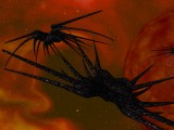 Small image of a three Shadow warships over an orange-red planet